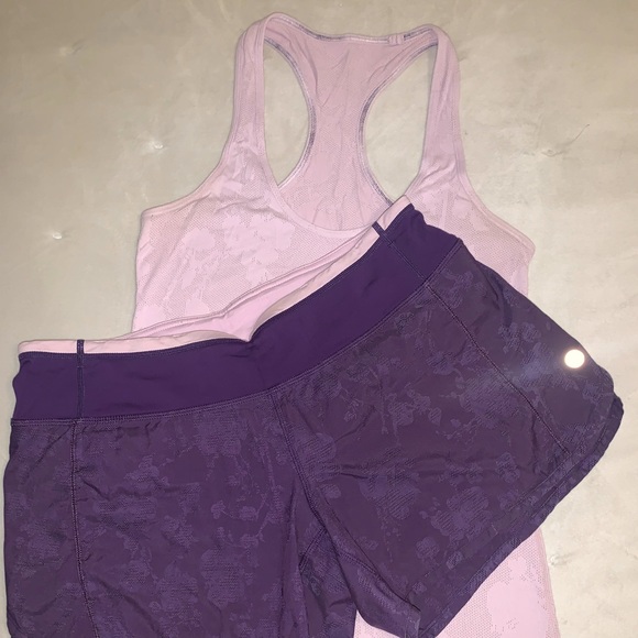 LULULEMON athletica set, Turbo Run Shorts + Cool Racerback *Mesh - Picture 1 of 12